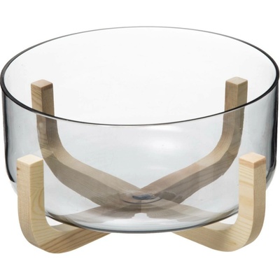 Secret de Gourmet Salátová mísa ARHA, 24 cm, skleněná, s dřevěným stojanem transparentní