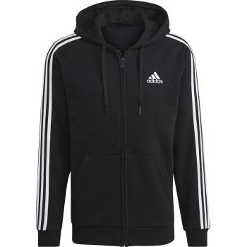 Adidas Мъжки суичър Adidas Essentials Fleece 3-Stripes Full-Zip Hoodie Mens - Black/White