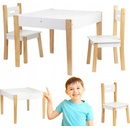 EcoToys dřevěný stůl s tabulí a dvěma židličkami
