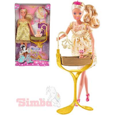Simba SIMBA Panenka Steffi těhotná princezna 29cm set s kolébkou a miminkem