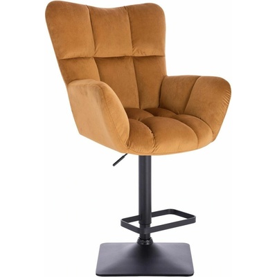 LuxuryForm Design Aurora Velur na čiernej hranatej podstave medové