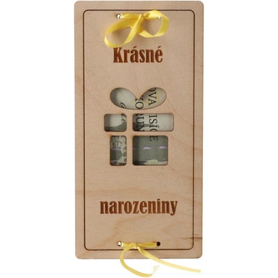 ČistéDřevo Dřevěná obálka na peníze - Krásné narozeniny