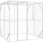 vidaXL Клетка за птици Сребристо 209 x 202 x 214 см (4100931)