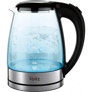 Voltz Електрическа кана Oliver Voltz OV51230AD, 1500W, 1.8 л, Стъклен корпус, 360° основа, Инокс/черен (5OV51230AD) Електрически кани
