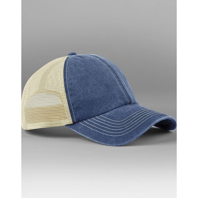 Beechfield 6 Panel Vintage Trucker modrá-béžová
