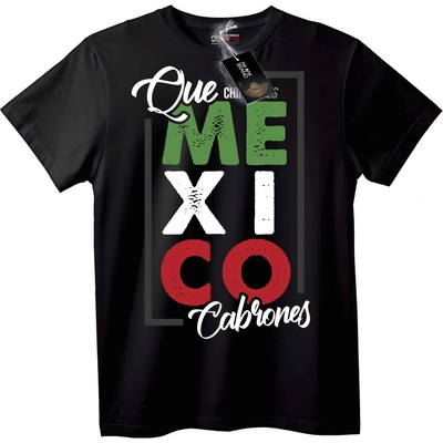 NOONEBRAND Тениска Que Mexico Cabrones - M, Black