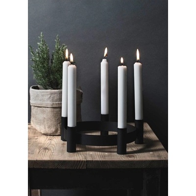 Kovový svícen na pět svíček Lycke Black 24 cm Storefactory Scandinavia