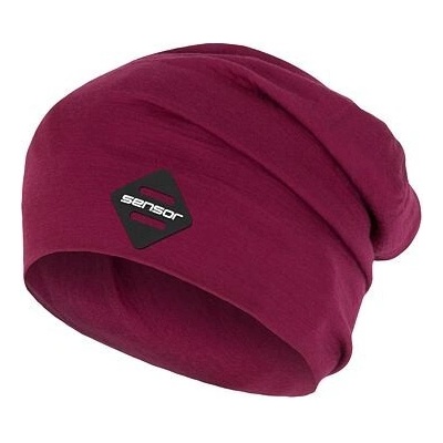 Sensor merino čepice Active logo lilla