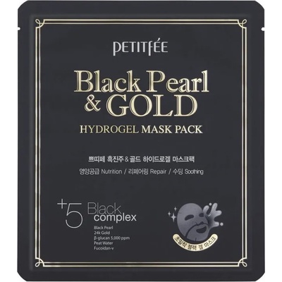 Petitfee Black Pearl & Gold Hydrogel Mask, хидрогелна маска за лице с черни перли и злато (8809508850207)