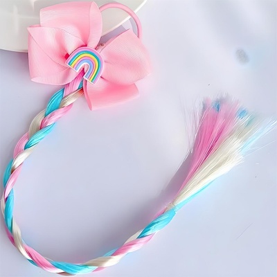 HARAHU Гумичка за коса Rainbow с плитка - Синя / Розова / Тип 2 KP38409 (38409)