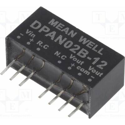MEAN WELL DPAN02B-12 Měnič: DC/DC; 2W; Uvst: 18÷36VDC; Uvýst: 12VDC; Uvýst2: -12VDC; SIP8