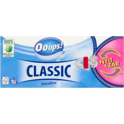 Ooops! Classic sensitive papírové kapesníčky 3-vrstvé 90 ks