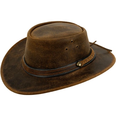 Scippis Australský vintage klobouk kožený Outdoor hnědý