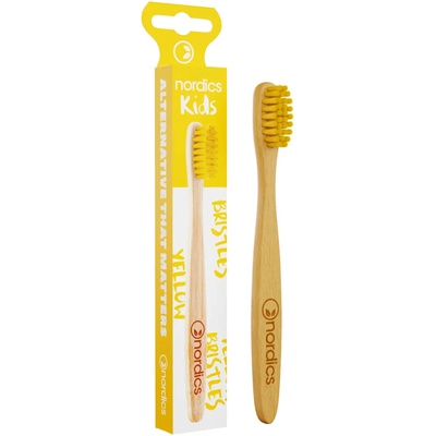 Nordics Бамбукова четка за зъби за деца, жълта