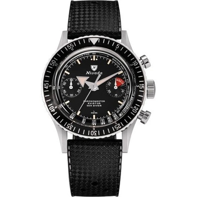 Nivada Grenchen Chronomaster Broad Arrow N Inter. Bezel Manual Rubber tropic