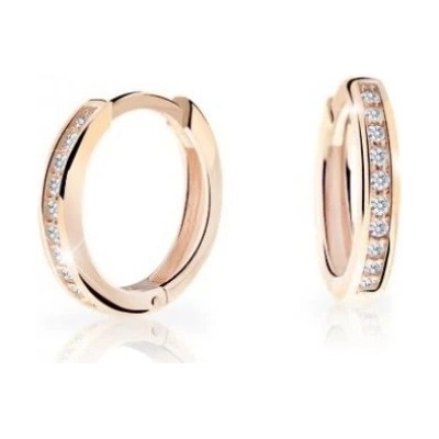 Cutie Diamonds dětské kruhové náušnice z růžového zlata s brilianty C3343-10-10-X-4-D