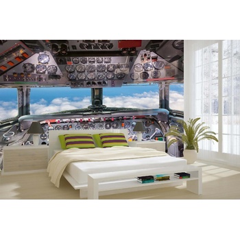 DIMEX ART s. r. o Самозалепваща се флизелинова фототапета кикпина на самолет 375 x 250 см