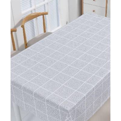 Obrus PVC 3581438, metráž, 20 m x 140 cm, kocky zeleno-biele s dekorom, IMPOL TRADE