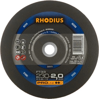 RHODIUS Ruční řezný kotouč FT33 230 x 2,0 x 22,23 PROline 200979