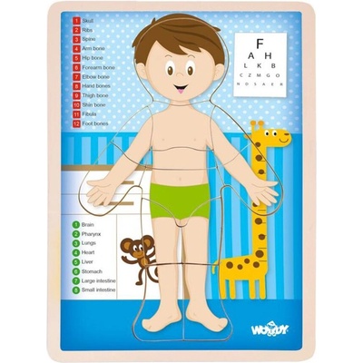 Woodyland Човешкото тяло, момче - дървен пъзел (91922)
