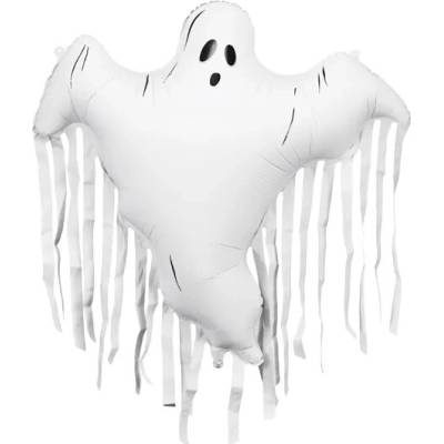PartyDeco Fóliový balón so strapcami Duch 93 x 86 cm