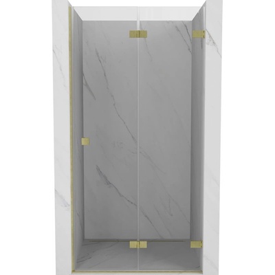 Mexen Lunar-F сгъваеми душ врати, десни, 60 см, прозрачни, злато четкано - 836-060-000-55-00-P (836-060-000-55-00-P)