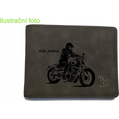 malá peněženka z eko kůže chopper jezdec s vaším jménem černá