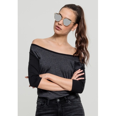 Urban Classics Дамска блуза Urban Classics charcoal/black с 3/4 ръкавиUB-TB733-01166 - Сив, размер M