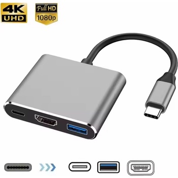 Planet Tech 3 in 1 Usb Hub USB C to HDMI-compatible Splitter HUB Type-C to HDMI-compatible USB3.0 Docking Station For Macbook Air Converter (Docking Station 3in1)
