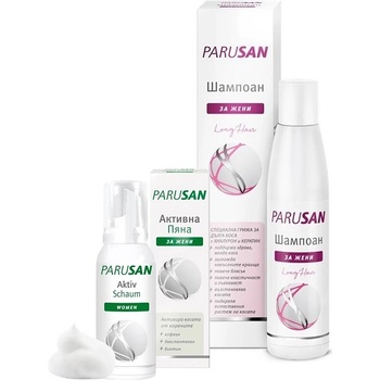 Parusan Комплект - Шампоан за жени за дълга коса и Активна пяна за коса за жени, 200 + 100 ml