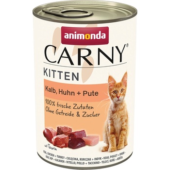 Animonda Carny Kitten teľacie kuracie a morčacie 24 x 400 g