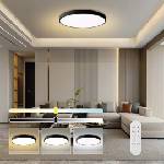 Immax 07314L-LED Димируемо таванно осветително тяло SEMPLICI 128W/230V Ø100 cm Wi-Fi Tuya черно + дистанционно управление (IM1548)