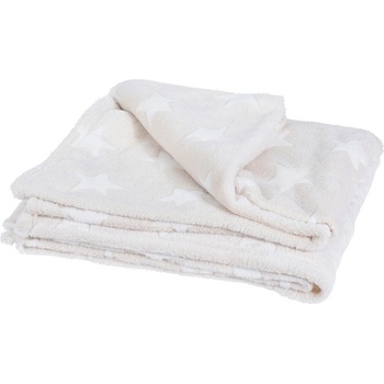 Homestyling deka mikroflanel Stars krémová 160x130