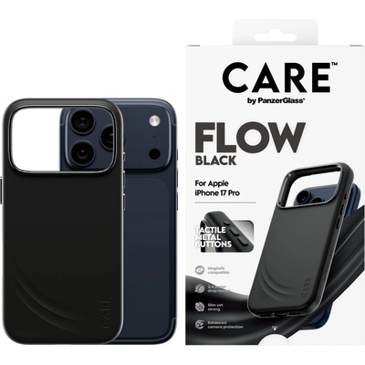Panzer Гръб Care by PanzerGlass за iPhone 17 Pro, Feature FLOW Case Black w. MagSafe