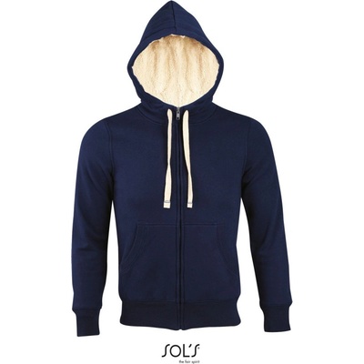 Sol's Collection mikina Sherpa s kapucí unisex COT-25058429000 Navy french