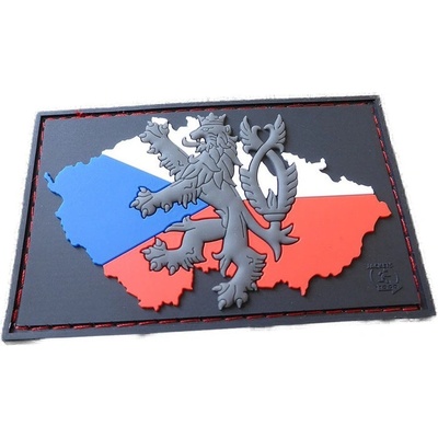 Plastové 3D patche 3D gumová nášivka ČESKÝ ĽAV A VLAJKA - Farebná