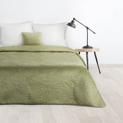 Takoy DESIGN 91 Přehoz na postel LUIZ sametový prošívaný se vzorem palmových listů-HF-405337 170 x 210 cm