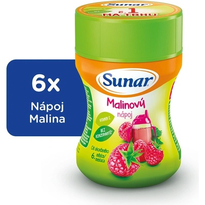 SUNÁREK rozpustný nápoj malinový 6 x 200g