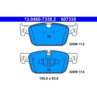ATE Sada brzdových platničiek kotúčovej brzdy 13046073382