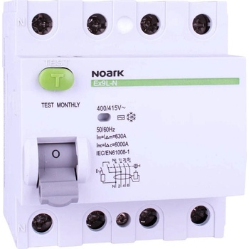 Noark Electric Ex9L-N 4P 25A AC 30mA 6kA