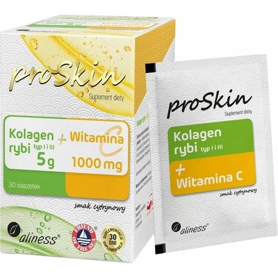Aliness proSkin Rybí kolagén 5 g + vitamín C 1000 mg citrón 30 sáčkov