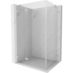 Mexen Lunar лява вискова душ кабина 80 x 90 см, прозрачна, четкан никел - 834-080-090-97-00-L (834-080-090-97-00-L)