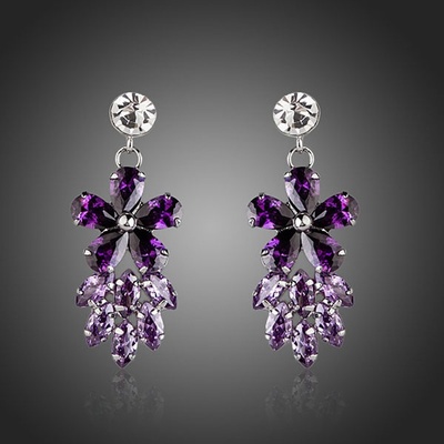 Francesca Petrucci Swarovski Elements Camile květina E0121 Fialová