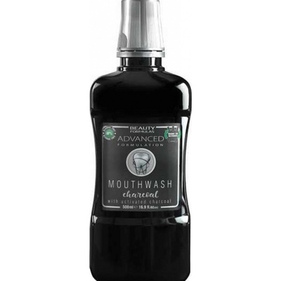 Beauty Formulas Charcoal s aktivním uhlím proti zápachu z úst a zánětu dásní 500 ml