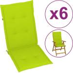 vidaXL Възглавници за столове 6 бр яркозелени 120x50x3 см плат (314121)