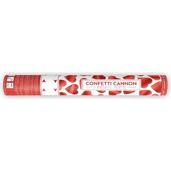 PartyDeco Изстрелващи конфети - Червени сърца 40см