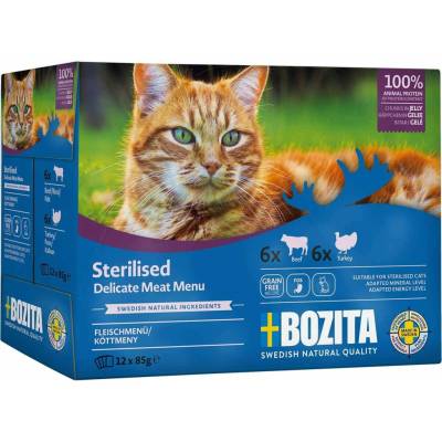 Bozita pouch kousky v želé sterilised masové menu 12x85 g