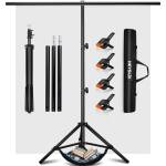 Heysliy Heysily White Photo Background with Stand 2x2m & 1.5x2m - Photo Background White Fabric Set, Backdrop Stand for Photo Studio, Portrait, Product Shooting & Professional Backdrop Photography - LM-ZJ&LB-