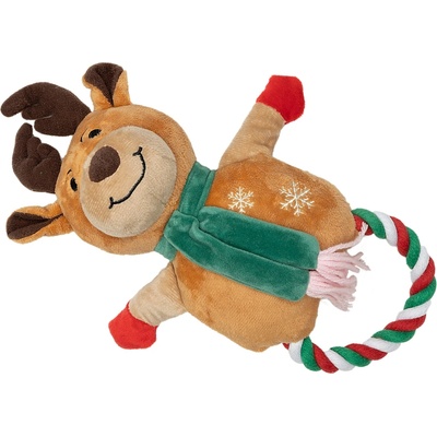 Uniq Pets vánoční sob s provazovým ouškem a pískadlem 25 x 35 cm