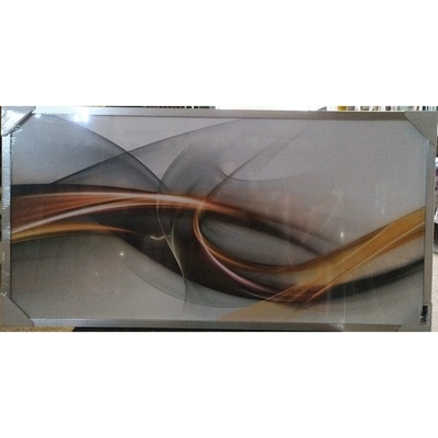 Bondecor Obraz "Abstrakt oranžový" - tisk na papír, zarámovaný, 103x53cm Barva: Stříbrný